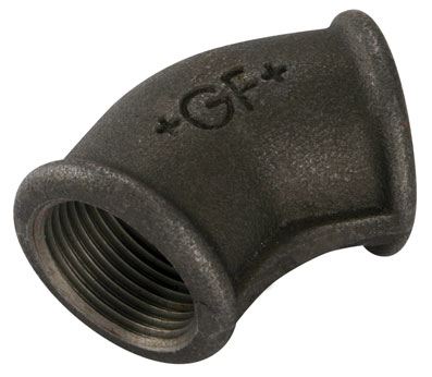 1.1/2" BSP FEMALE EQUAL 45 ELBOW BLACK GF120 - GF120-112N