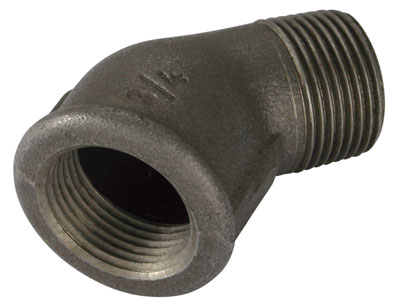 1.1/4" BSPT MALE x FEMALE 45 ELBOW BLACK GF121 - GF121-114N