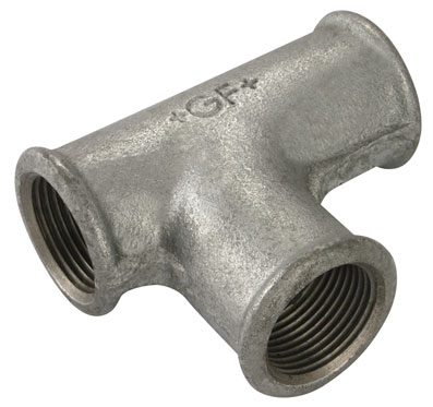 1" BSPP PITCHER TEE GALVANISED GF131G - GF131-1