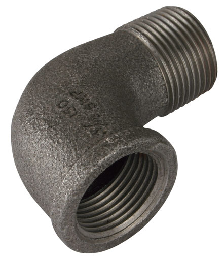 3/4" X 1/2"BSPT MALE x FEMALE ELBOW 90� BLACK GF92 - GF92-34-12N