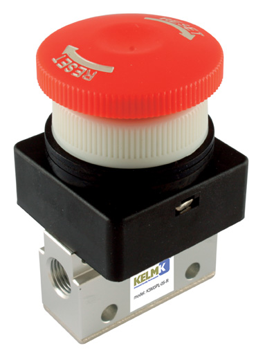 M5 3/2 MICRO RED PALM LATCHING BUTTON - K3M3PL-05-R