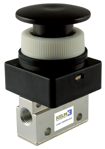 M5 3/2 MICRO BLACK PALM BUTTON - K3M3PM-05-B