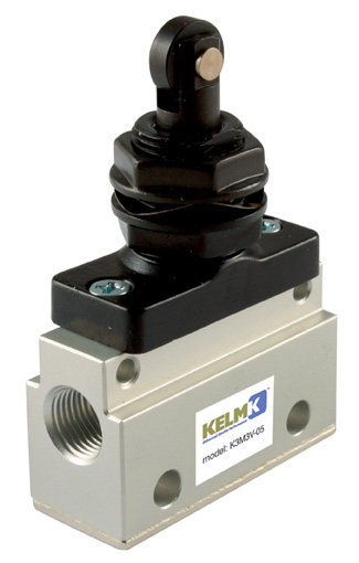 1/4" BSPP PANEL MOUNT 3/2 WAY MICRO ROLLER LEVER VALVE - K3M3V-08