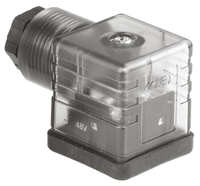 TRANSPARENT SOLENOID DIN CONNECTORS FORM A 18MM PIN SPACING 230V AC - KA132V56T9