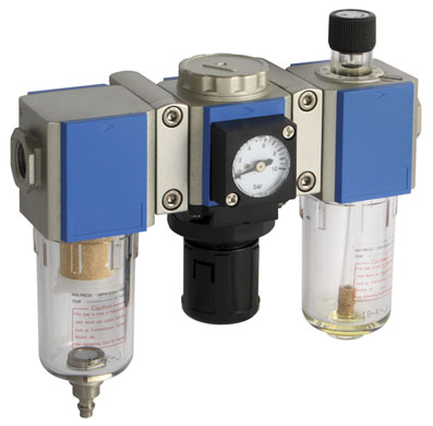 1/4" FILTER + REGULATOR + LUBRICATOR COMBINATION UNIT 200 SERIES GAUGE & BRACKET - KCS200-08-F-3