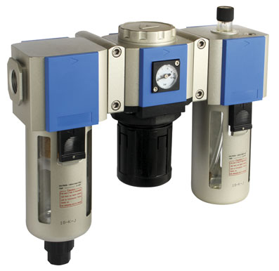 3/8" FILTER + REGULATOR + LUBRICATOR COMBINATION UNIT 300 SERIES GAUGE & BRACKET - KCS300-10-F-3