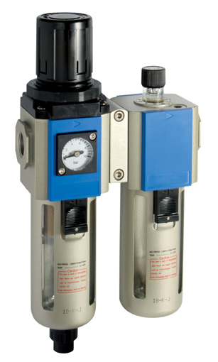 1/2" FILTER/REGULATOR + LUBRICATOR COMBINATION UNIT 300 SERIES GAUGE & BRACKET AUTO DRAIN - KFCS300-15-A-F-3