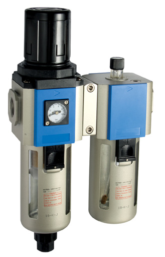 1/2" FILTER/REGULATOR + LUBRICATOR COMBINATION UNIT 400 SERIES GAUGE & BRACKET AUTO DRAIN - KFCS400-15-A-F-3