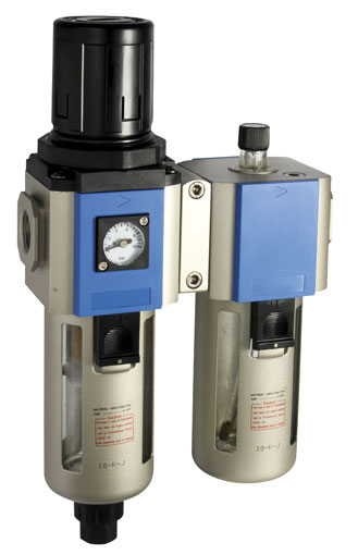 3/8" FILTER/REGULATOR + LUBRICATOR COMBINATION UNIT 400 SERIES GAUGE & BRACKET - KFCS400-10-F-3