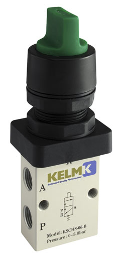 1/8" 3/2 NORMALLY CLOSED SWITCH BLACK - KSCHS-06-B