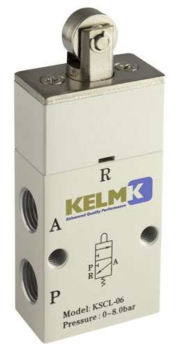1/8" MECHANICAL 3/2 WAY VALVE ROLLER LEVER ONE WAY - KSCL-06