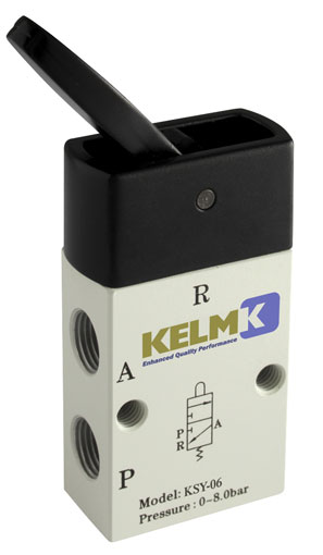 1/8" 3/2 NORMALLY CLOSED LEVER LATCH BLACK - KSY-06