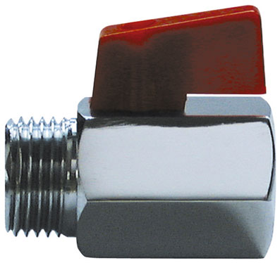 1/2" BSP MINI BALL VALVE MALE x FEMALE RED HANDLE - MBVM12