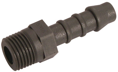 1/2" BSPT MALE x 12mm ID HOSE TAIL BLACK - NOR-GES12R12