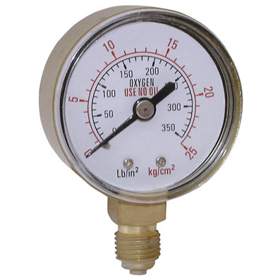 1/4" BSPP 50mm OXYGEN GAUGE 0-10 BAR - OG50-010