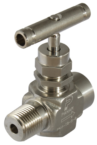 1/4" NPTF MALE x FEMALE 10000PSI 316SS NEEDLE VALVE - PNV-HP-S-4-MF