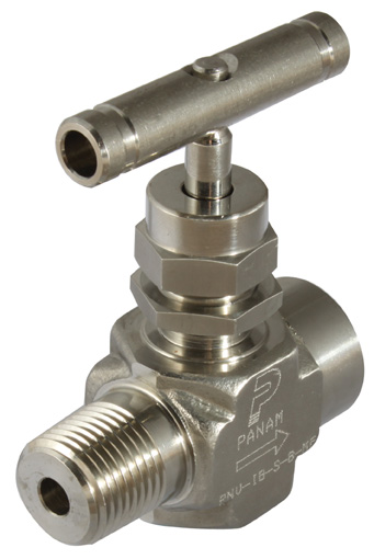 1/4" NPTF MALE x FEMALE 6000PSI 316SS NEEDLE VALVE - PNV-IB-S-4-MF