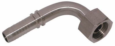 1/4" BSP FEMALE SW 90 x 1/4" HOSETAIL STAINLESTAINLESS STEEL STEEL - SEI06-14