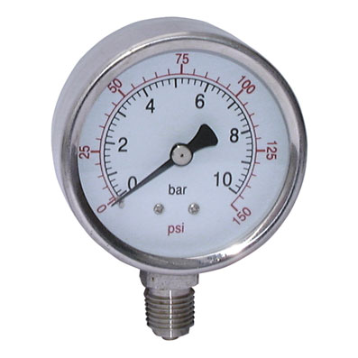 3000 PSI 63mm STAINLESS STEEL GAUGE DRY 1/4" BOTTOM CONNECTION - SSG63-200B