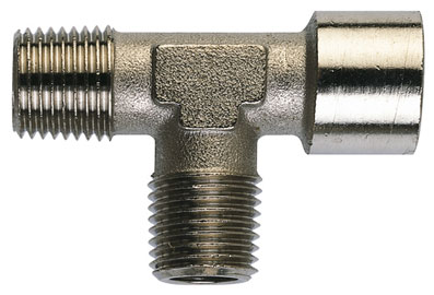 3/8" BSP/T BRASS TEE PLATED MALE/MALE/FEMALE - TD17