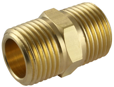 4" BSPT BRASS MALE HEX NIPPLE - UP1-4