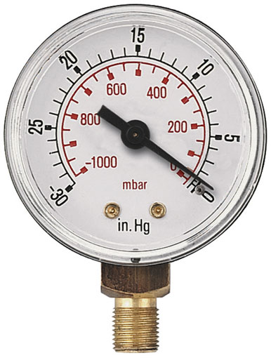 0/-30HG 40mm VACUUM GAUGE 1/8" BSPT - VG40-01B