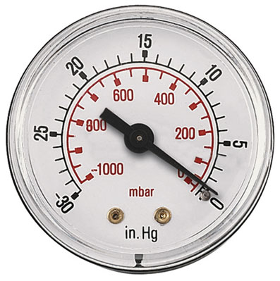 0/-30HG 50mm VACUUM GAUGE 1/8" BSPT - VG50-01R