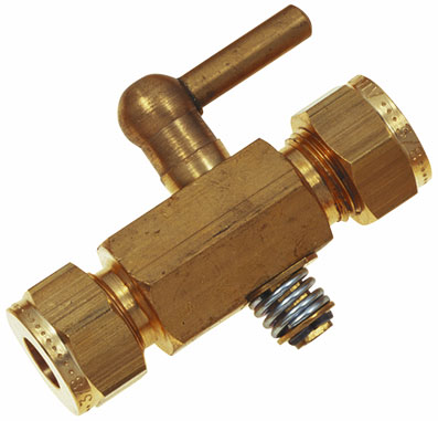 1/4" OD BRASS PLUG COCK - WADE-3003