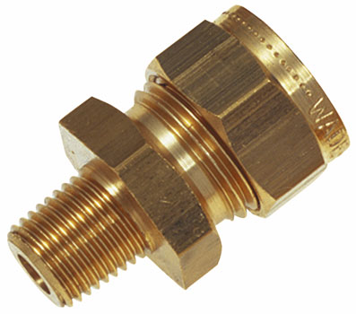 3/8" OD x 1/4" BSPT MALE STUD COUPLING - WADE-7068/3