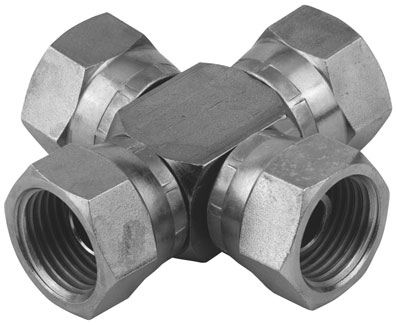 1.1/2" BSPP SWIVEL FEMALE CROSS STEEL - Z4MB24