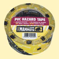 PVC HAZARD TAPE 50MM BLACK & YELLOW 33MTR - 2HAZYW