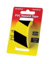 KG HAZARD TAPE YELLOW & BLACK 25MM - DISCONTINUED - KGHAZ-YW