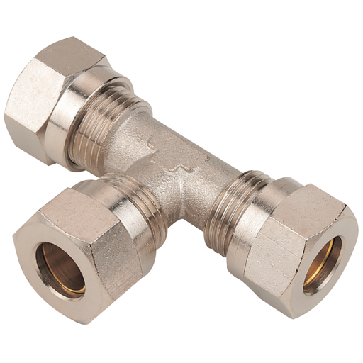 12mm OD Equal Tee Connector Plated - 2018-6003 