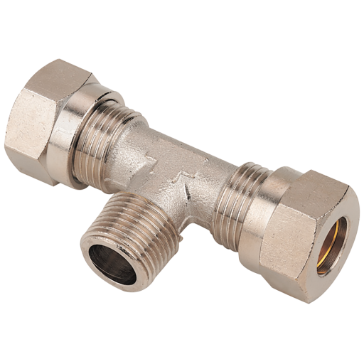 06mm X 1/4" BSPT Male Centre Tee Plated - 2018-6045 