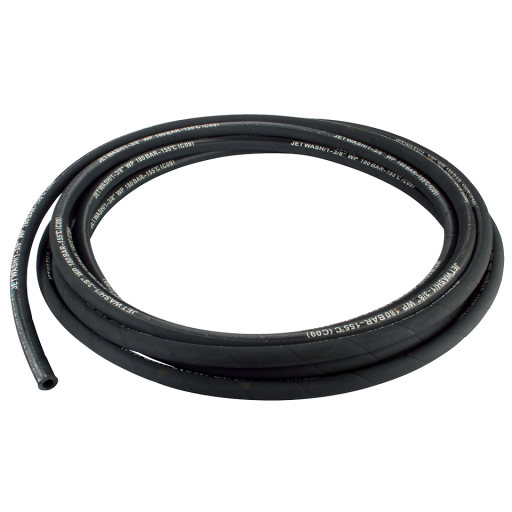 Black Jet Wash Pressure Washer Hose - Wash Down Equipment - 2 Wire, Cut To Length - ID 1/4" - 2144-9715 
