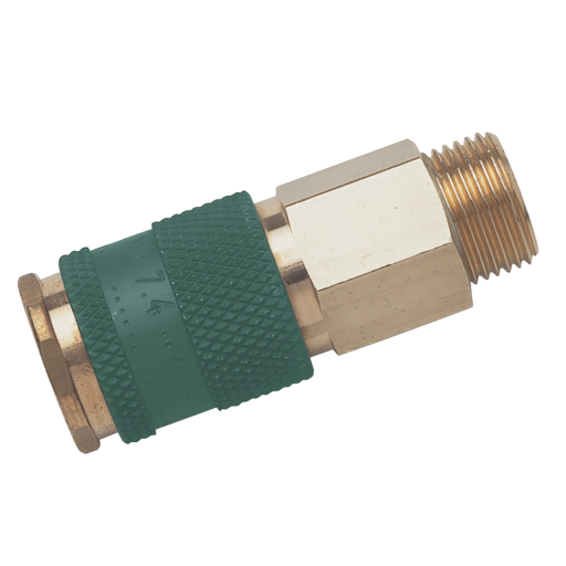 1/4" BSPP Male Coupling Keyed Green - 25KAAW13BPX0 