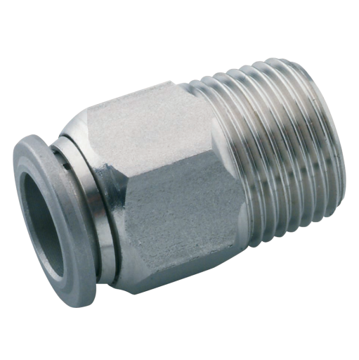 04mm OD X 1/8" BSPT Male Stud 316 Stainless Steel - 60000-4-1/8 