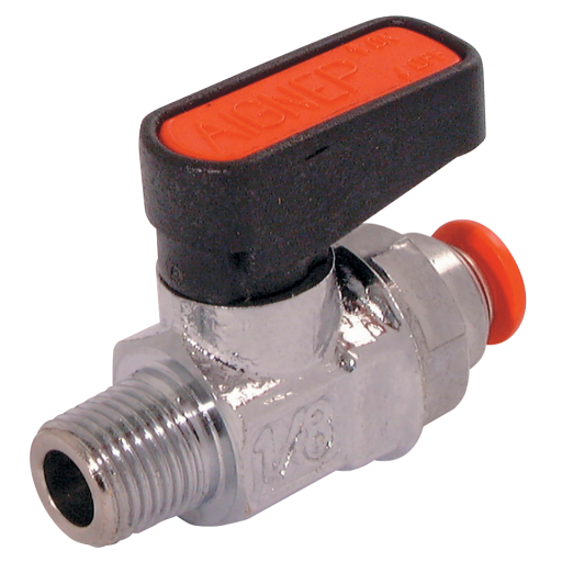 Mini Ball Valve With 6mm Push-in-1/4-M - 6570-1/4-6 
