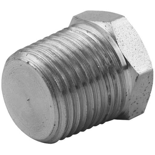 1/8" BSPT Male Solid Plug Steel - 6BT02 
