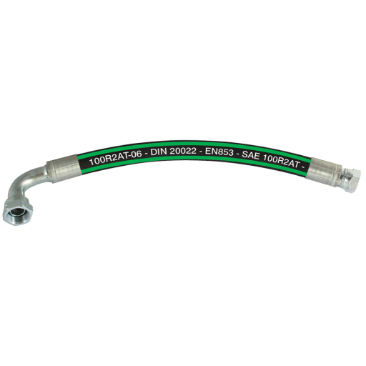 3/4" BSPP Female Straight & 90 X 2000mm R2AT Hose - BF9012F12-2000 