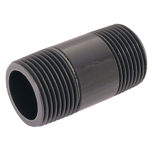 1" ID UPVC Equal Barrel Nipple Dark Grey - BN11-1-UPVC 