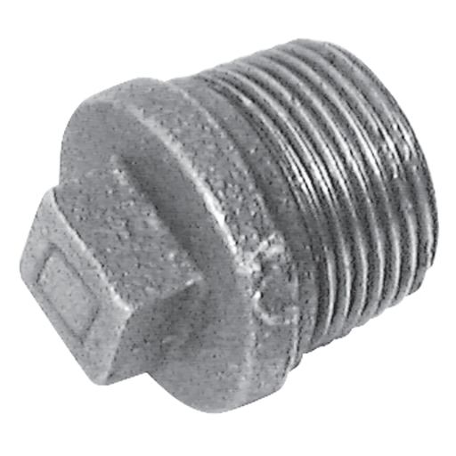 1" BSPT Male Beaded Solid Plug Galvanised - C146-1 