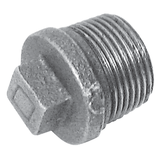 1.1/2" BSPT Male Beaded Solid Plug Galvanised - C146-112 