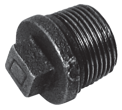 1.1/2" BSPT Male Beaded Solid Plug Black - C146-112N 