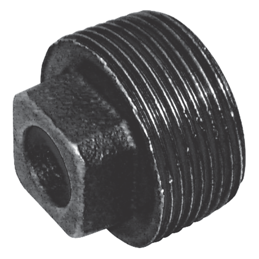 1" BSPT Male Solid Plug FIG148 Black - C148-1N 