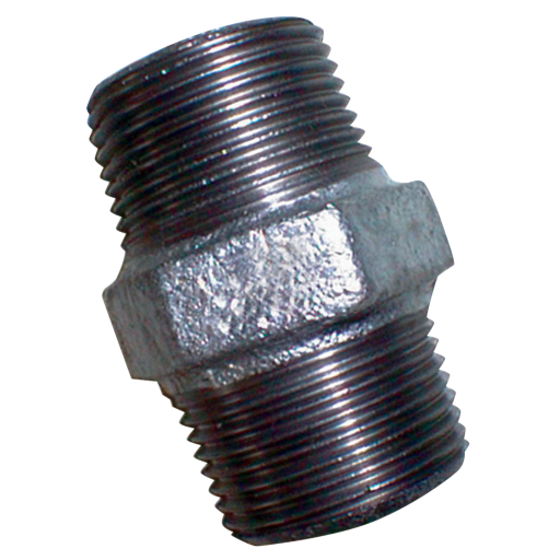 1" BSPT Equal Male Hex Nipple Galvanised - EE-MI280-1 