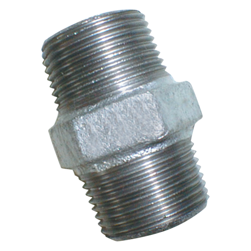 4" BSPT Equal Male Hex Nipple Galvanised - EE-MI280-4 