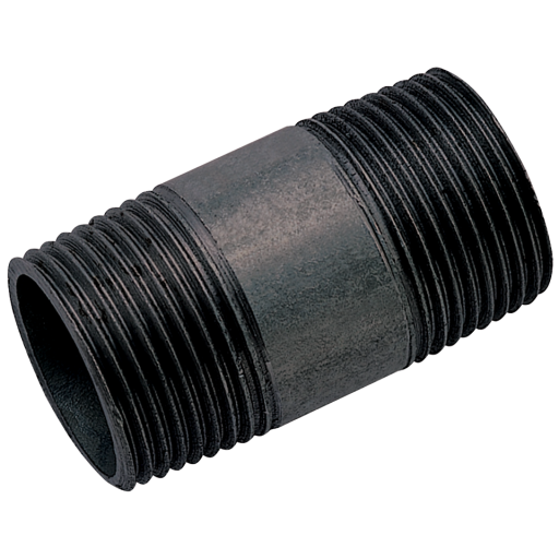 3/8" X 50mm EN10241 Black Barrel Nipple - ENBN-38X50N 