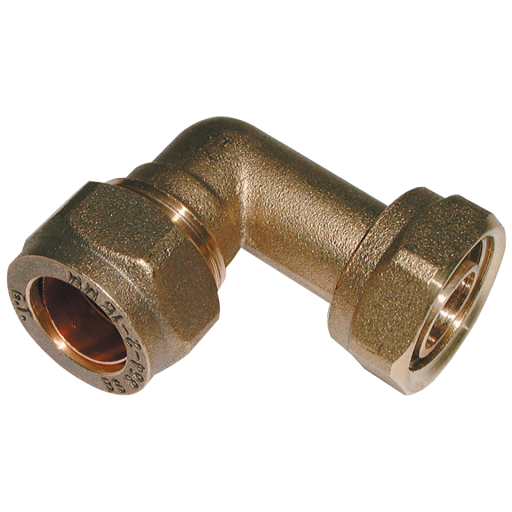 15mm OD X 1/2" Bent Tank Connector & Washer - EPS-CFBTC-15-12 