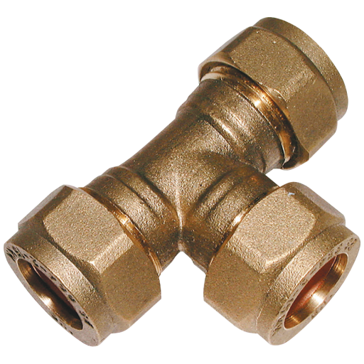 22mm OD Equal Tee Brass - EPS-CFET-22 